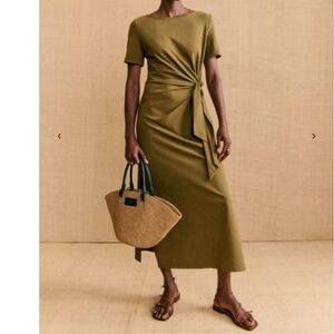 Sezane Pippa Dress Khaki Green, M